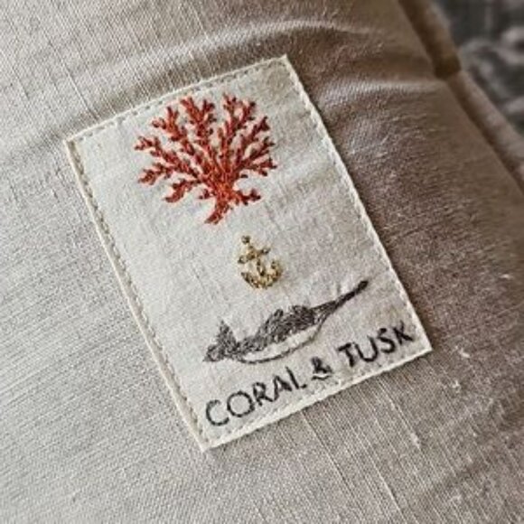 Coral & Tusk Coastal Oceans Pocket Linen Pillow - Picture 3 of 5